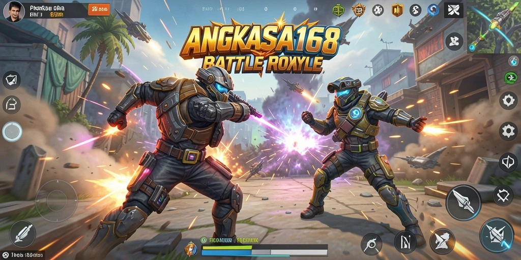 Tampilan gameplay seru di ANGKASA168 saat pertempuran sengit.