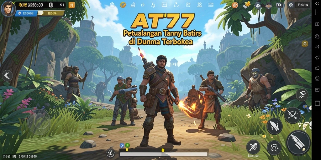 Screenshot gameplay dari AT777, menampilkan dunia terbuka yang luas dan menakjubkan.