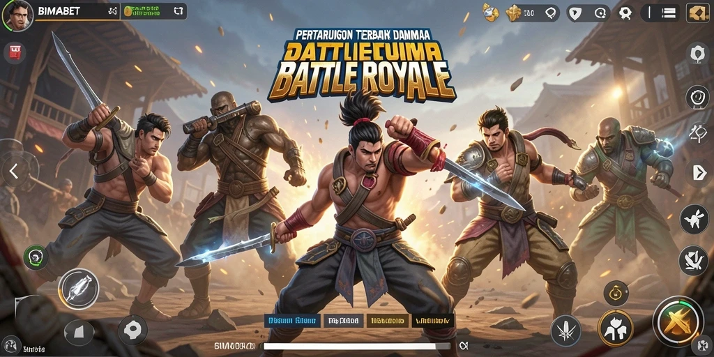 Screenshot gameplay Battle Royale di BIMABET dengan pertempuran seru.