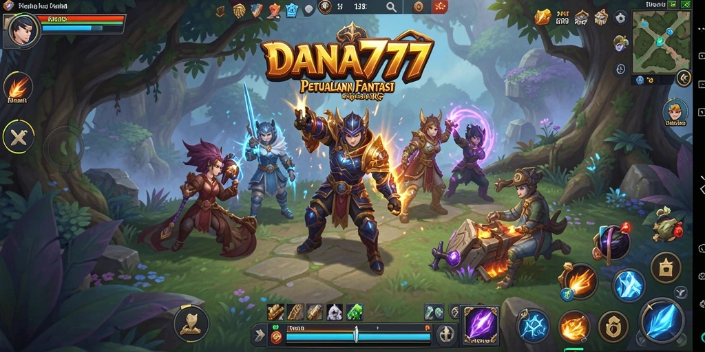 Screenshot utama menampilkan aksi seru DANA777 dalam petualangan RPG.