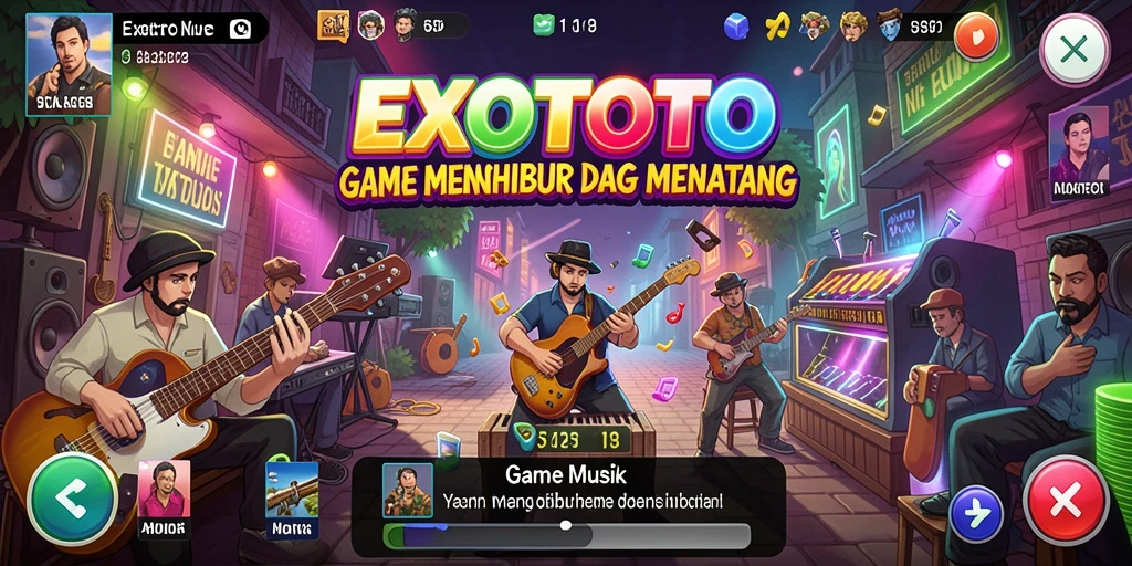 Screenshot gameplay EXOTOTO menampilkan keseruan bermain musik.