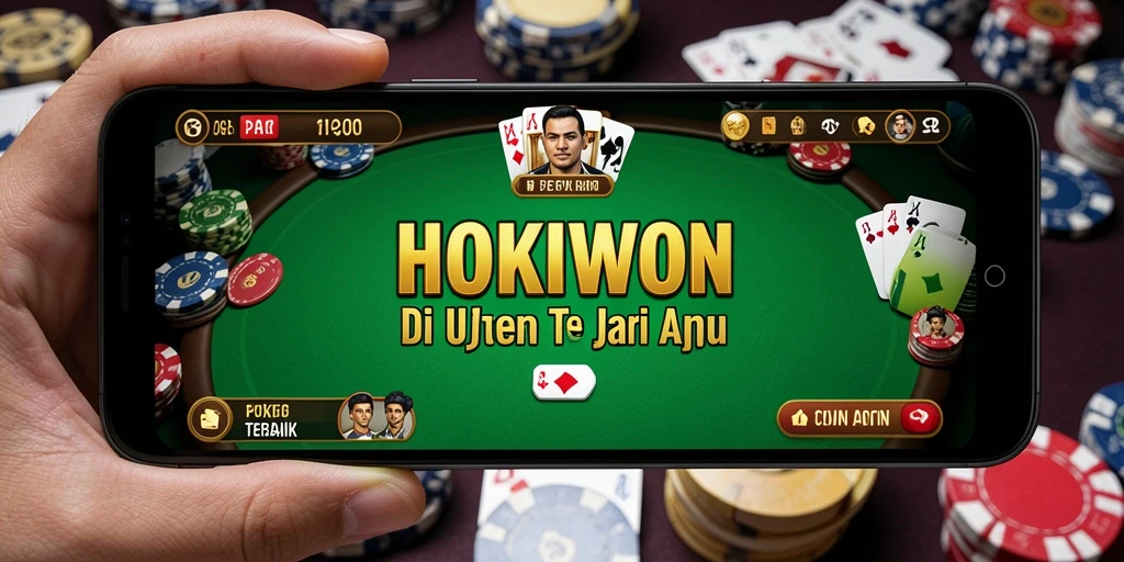 Screenshot gameplay HOKIWON yang memperlihatkan suasana poker yang mendebarkan.