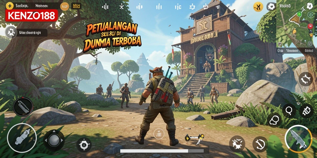 Gameplay KENZO188 yang seru dan interaktif di dunia terbuka.