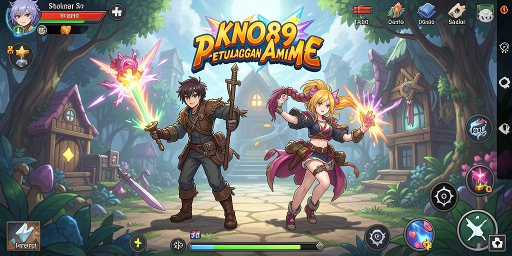 Screenshot KNO89 menampilkan aksi seru karakter Anime dalam pertempuran.