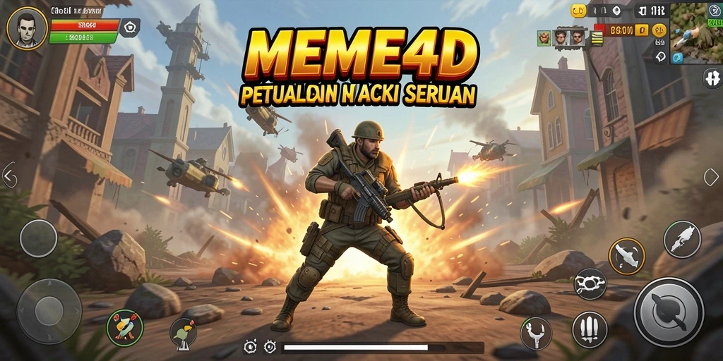 Gameplay seru dan menegangkan dalam MEME4D dengan berbagai karakter.