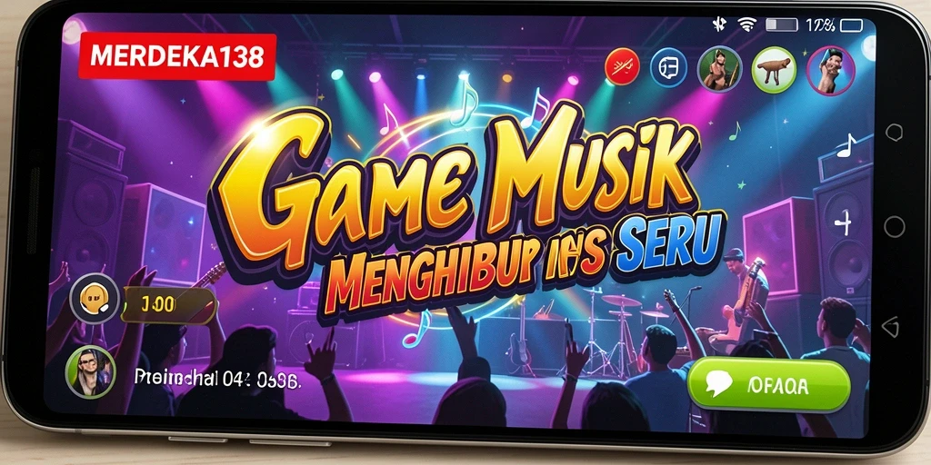 Tampilan gameplay <strong>MERDEKA138</strong> dengan berbagai lagu dan alat musik virtual.