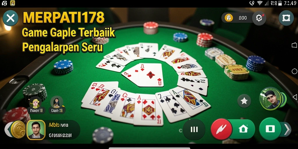 Tampilan gameplay menegangkan di MERPATI178 yang menghadirkan Gaple seru.