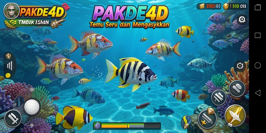 Screenshot gameplay penuh aksi Tembak Ikan di PAKDE4D.