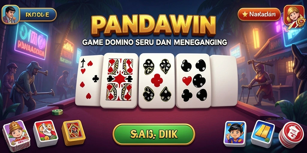 Tampilan gameplay domino yang seru dan mengasyikkan di PANDAWIN.