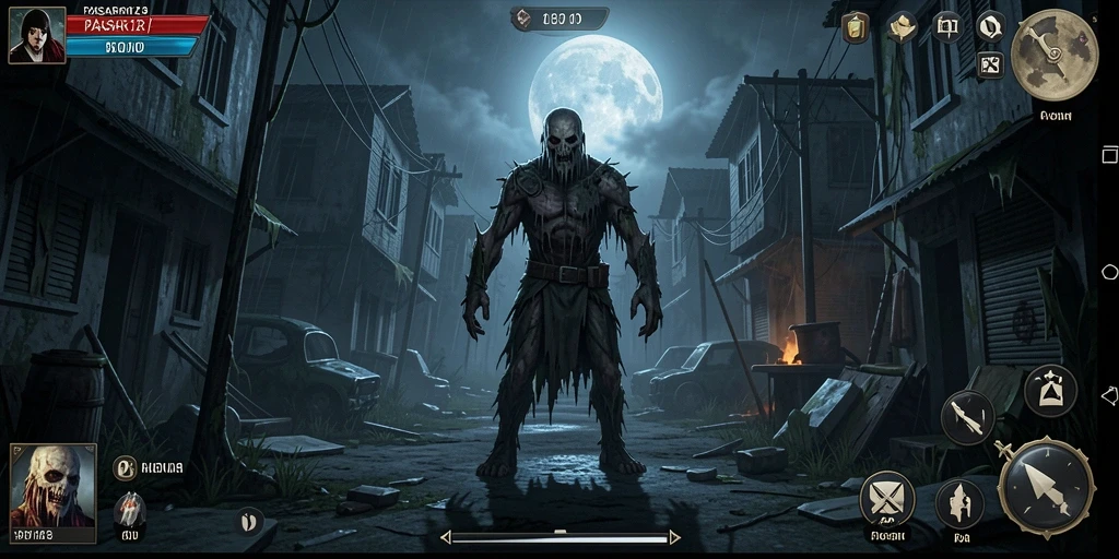 Screenshot gameplay PASAR123 menunjukkan suasana mencekam dan menakutkan.