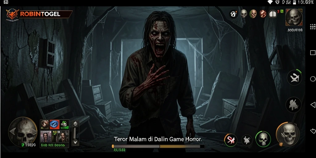 Tangkapan layar menampilkan kengerian gameplay dari ROBINTOGEL.