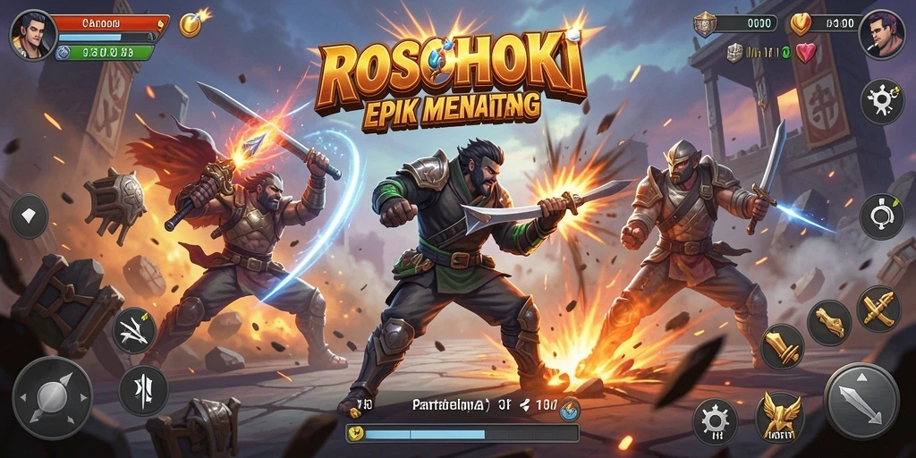 Tampilan gameplay pertarungan yang mendebarkan di ROSOHOKI.