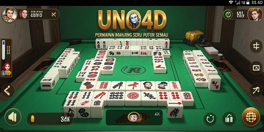 Screenshot gameplay menampilkan serunya bermain Mahjong di UNO4D.