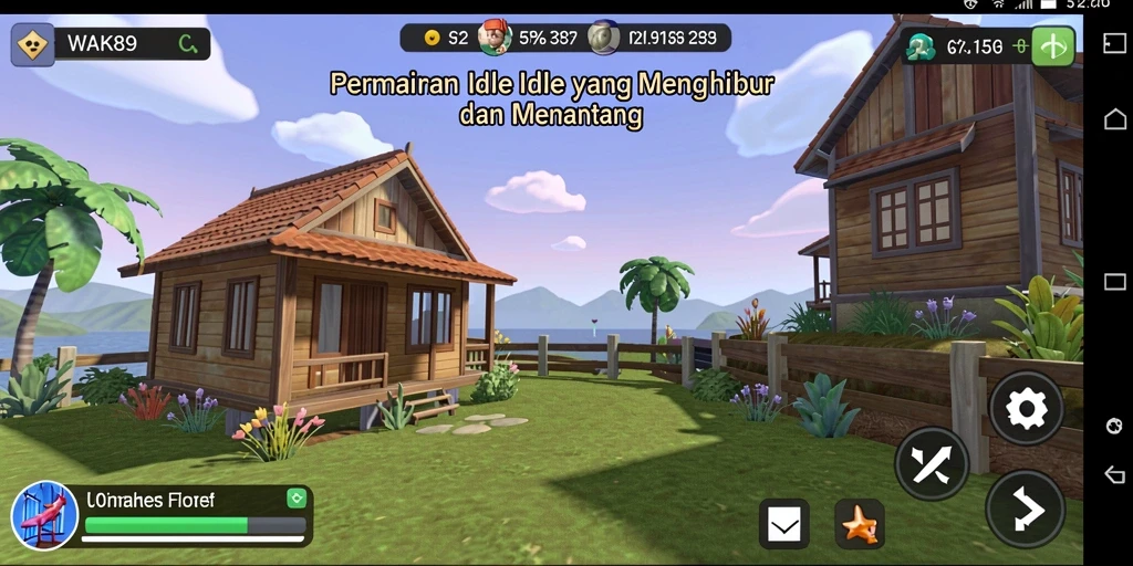 Screenshot gameplay WAK89 menampilkan karakter bekerja secara mandiri.